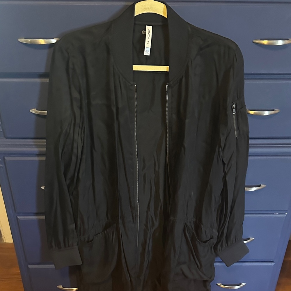 RVCA Classic Black Bomber Jacket